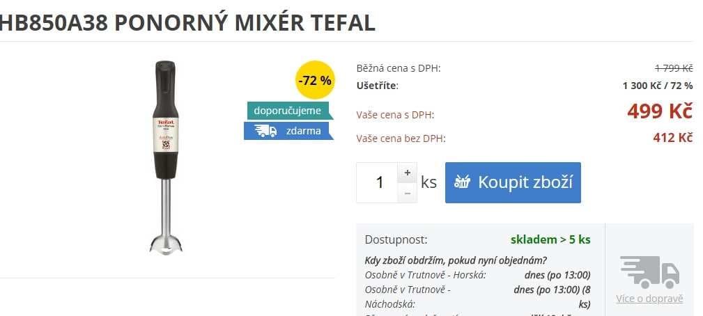Tyčový mixér Tefal Slimforce