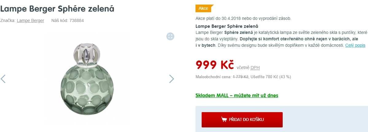 Skleněná katalytická lampa Lampe Berger Sphére