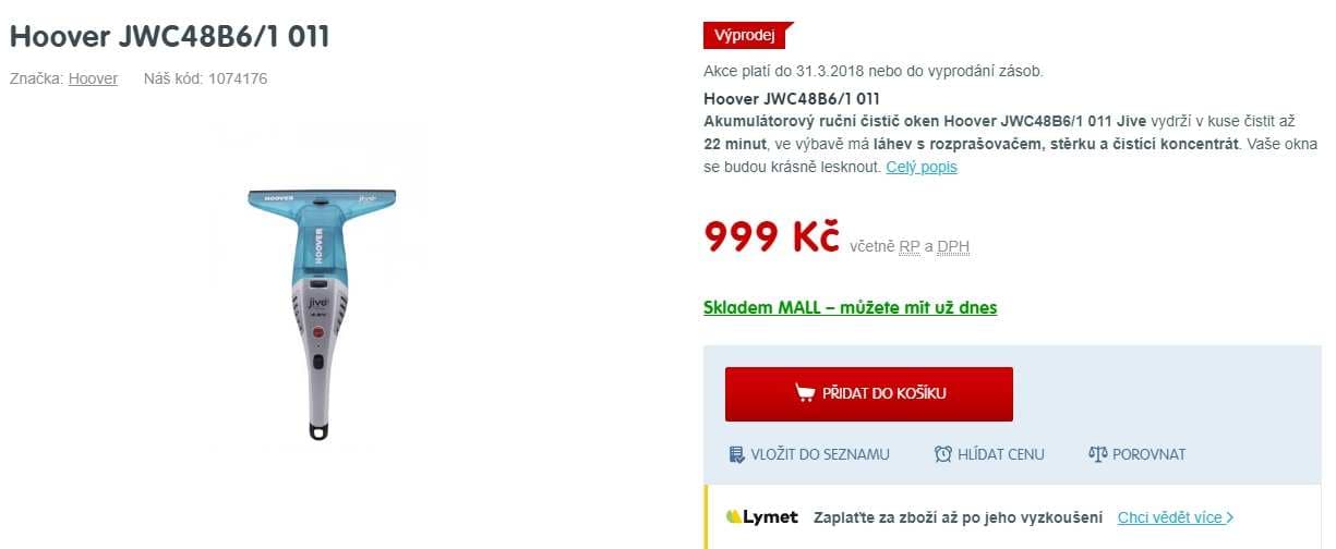 Aku ruční vysavač oken HOOVER 