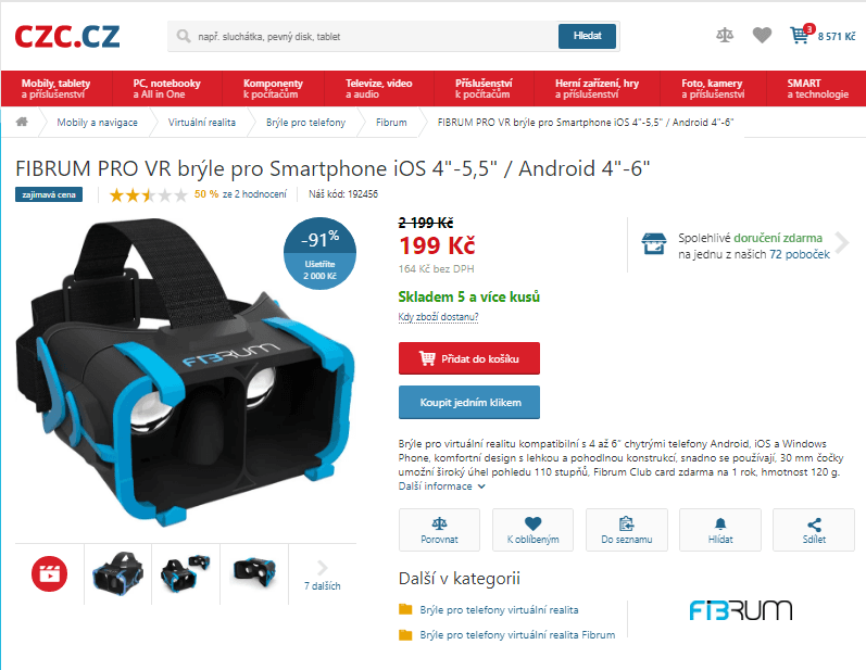 Brýle pro VR FIBRUM PRO 