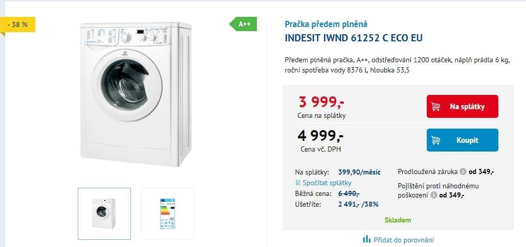 Indesit, 6kg, 1200 ot., A++, 42cm