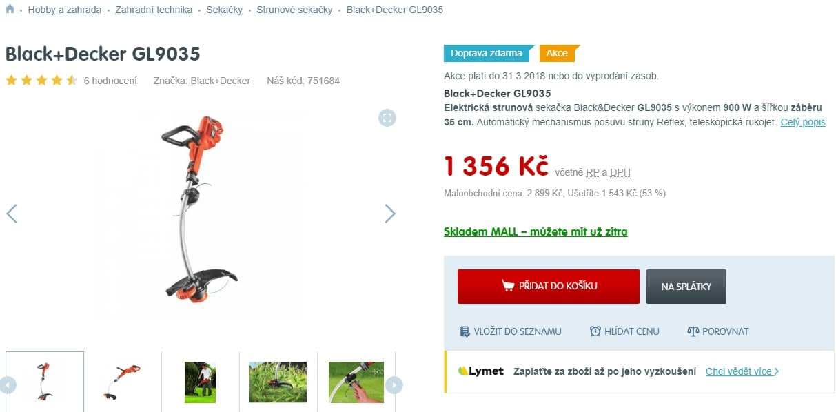 Elektrická strunová sekačka Black & Decker 