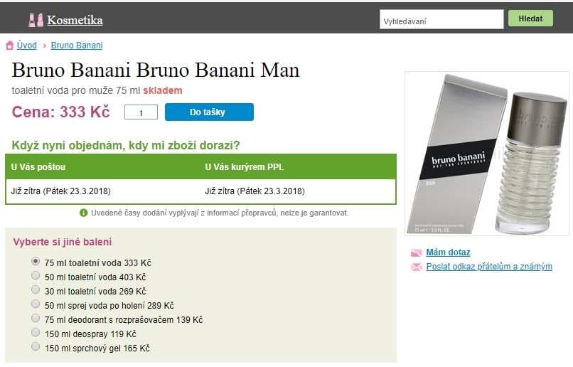 Pánský parfém Bruno Banani for Man 75ml
