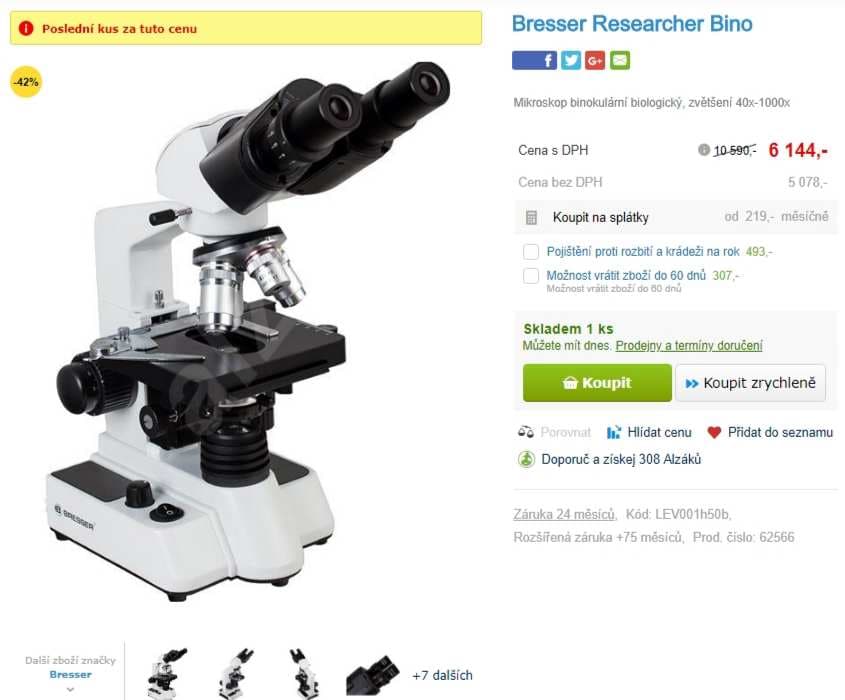 Laboratorní mikroskop Bresser, 1000x zvětšení