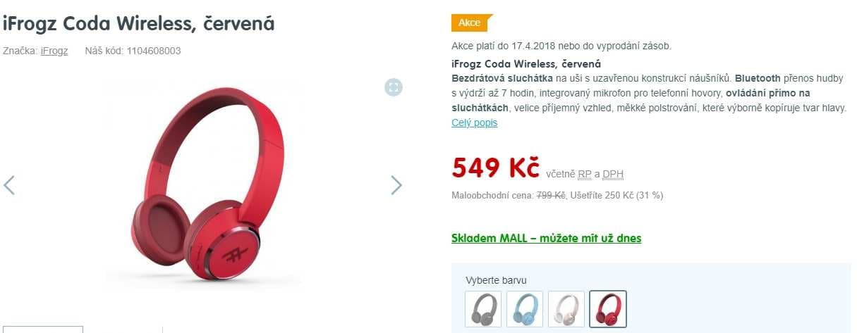 Bezdrátová sluchátka iFrogz Coda Wireless