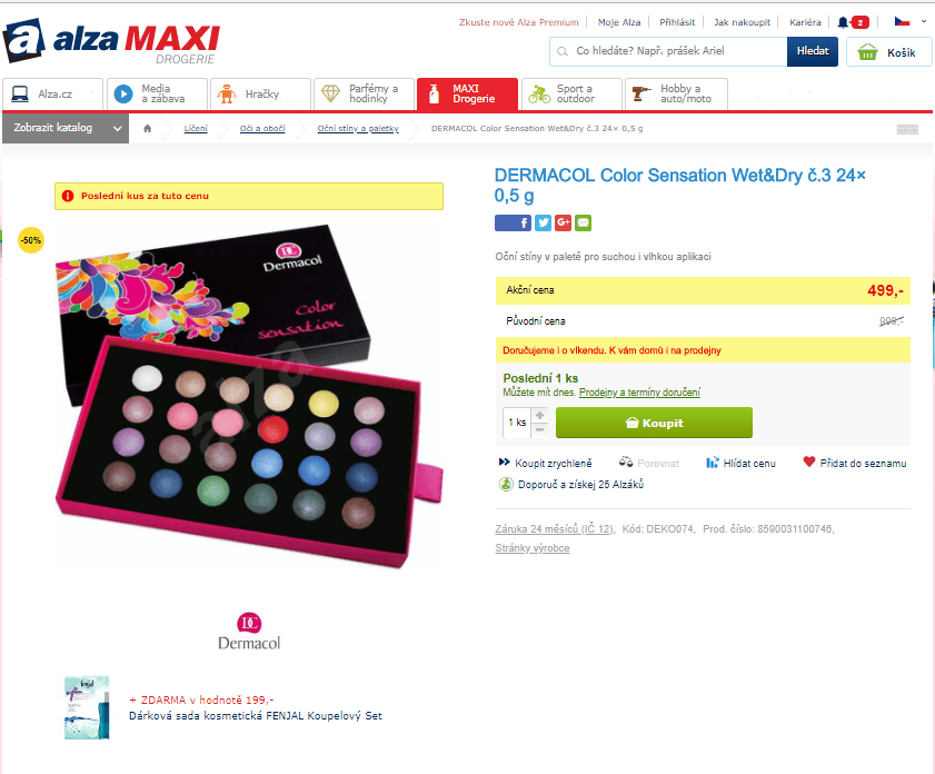 Paletka oční stíny Dermacol Wet&Dry 24×0,5g