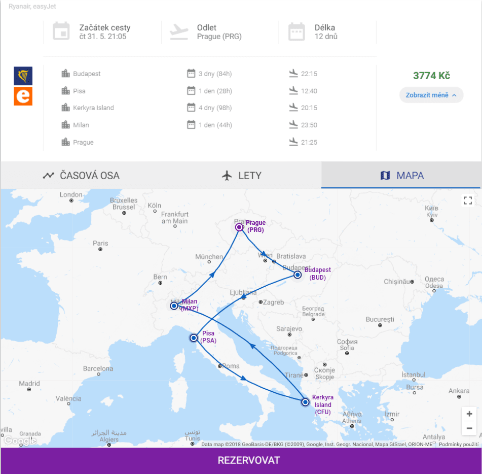4 destinace na jeden zátah z Prahy za 3 774 Kč