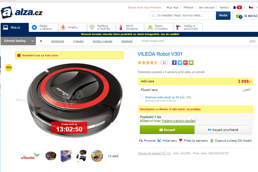 Robotický vysavač VILEDA Robot VR301