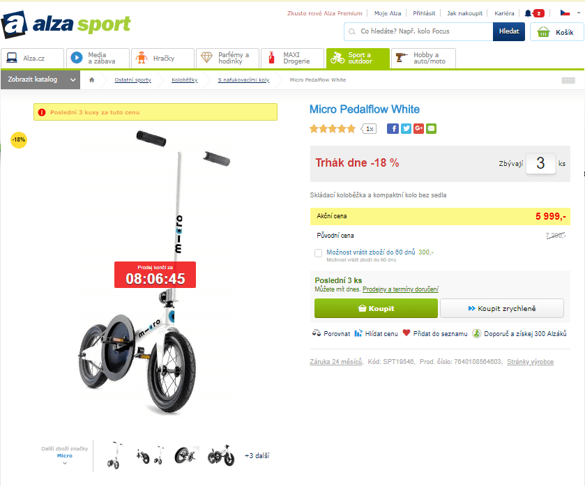 Pedalflow Micro - koloběžka / kolo bez sedla