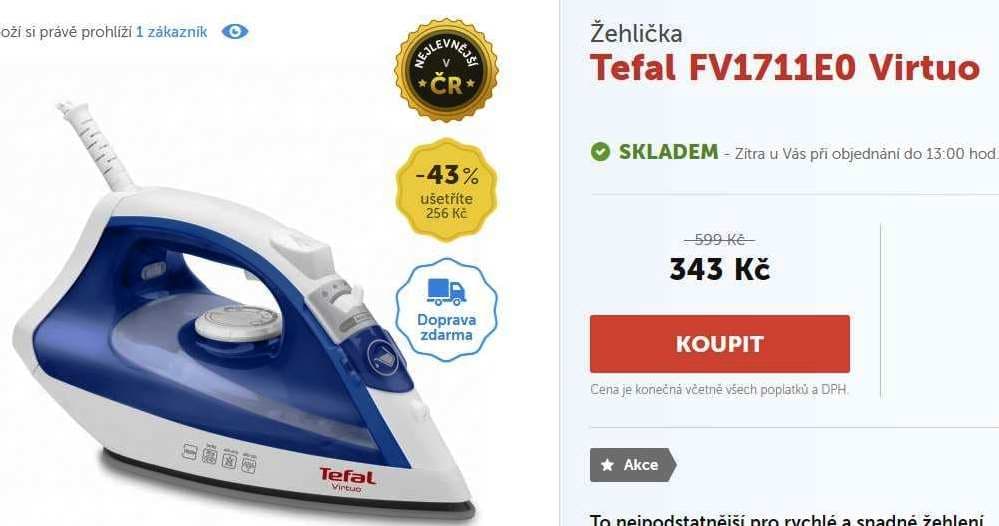 Žehlička Tefal FV1711E0 Virtuo