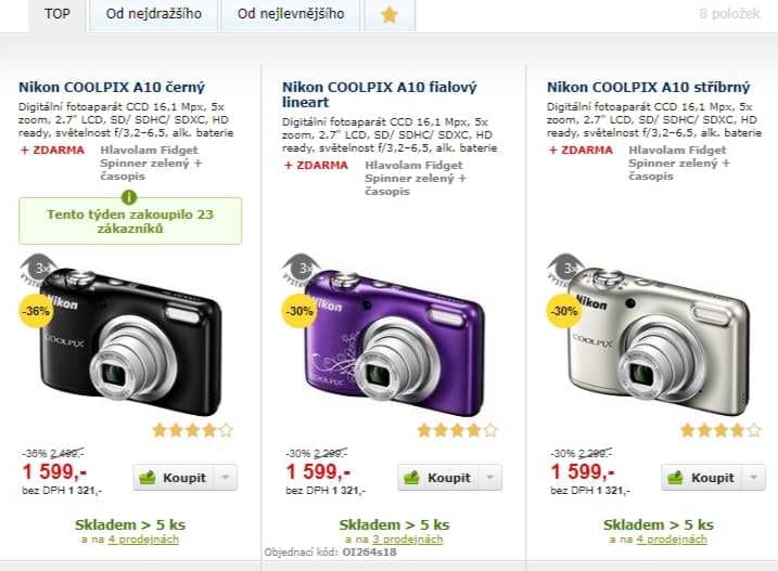 Nikon Coolpix A10, 16,1MPx, 5x zoom