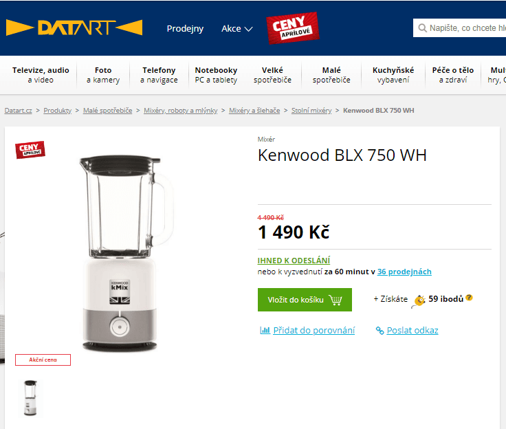 Stolní mixér Kenwood, 800 W, 1,6 l