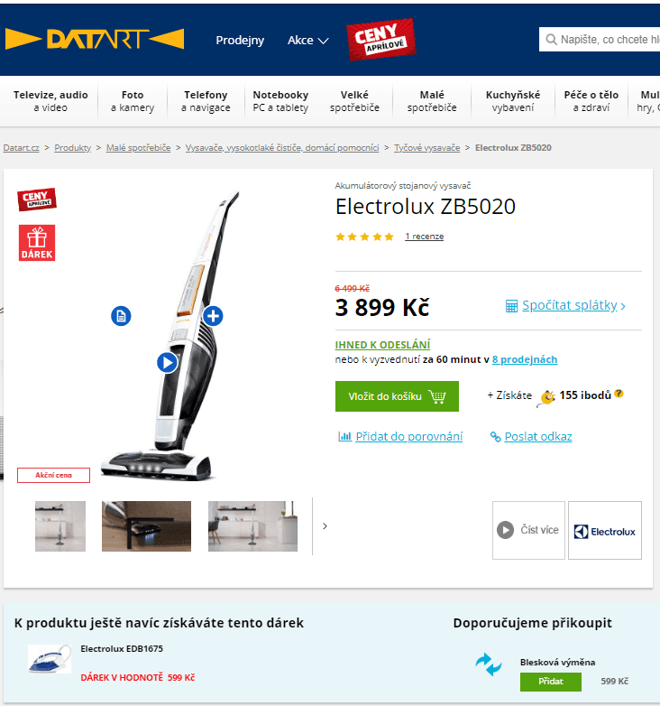Bezsáčkový tyčový vysavač Electrolux UltraPower