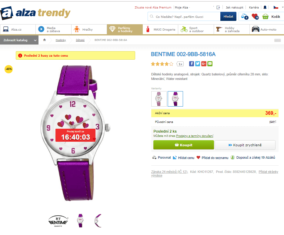Dětské hodinky BENTIME 002-9BB-5816A
