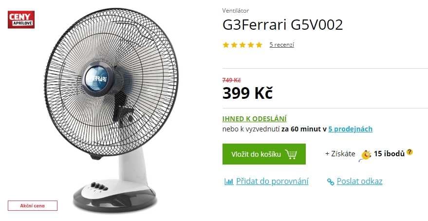 Stolní ventilátor G3 FERRARI G5