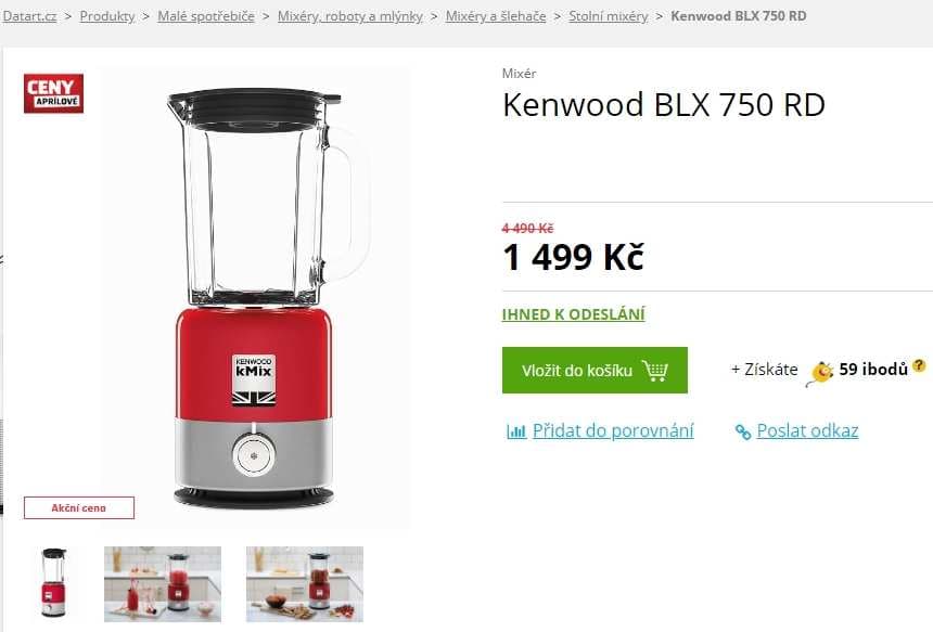 Stolní mixér Kenwood, drcení ledu