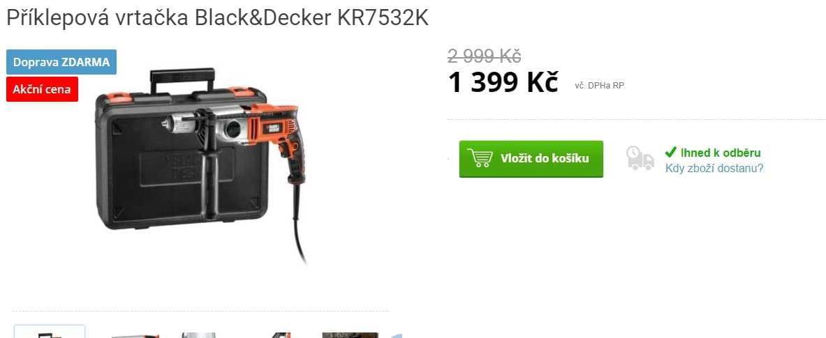 Příklepová vrtačka Black & Decker 