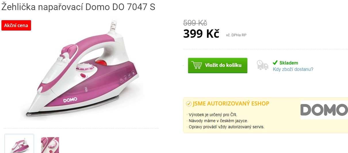 Napařovací žehlička Domo