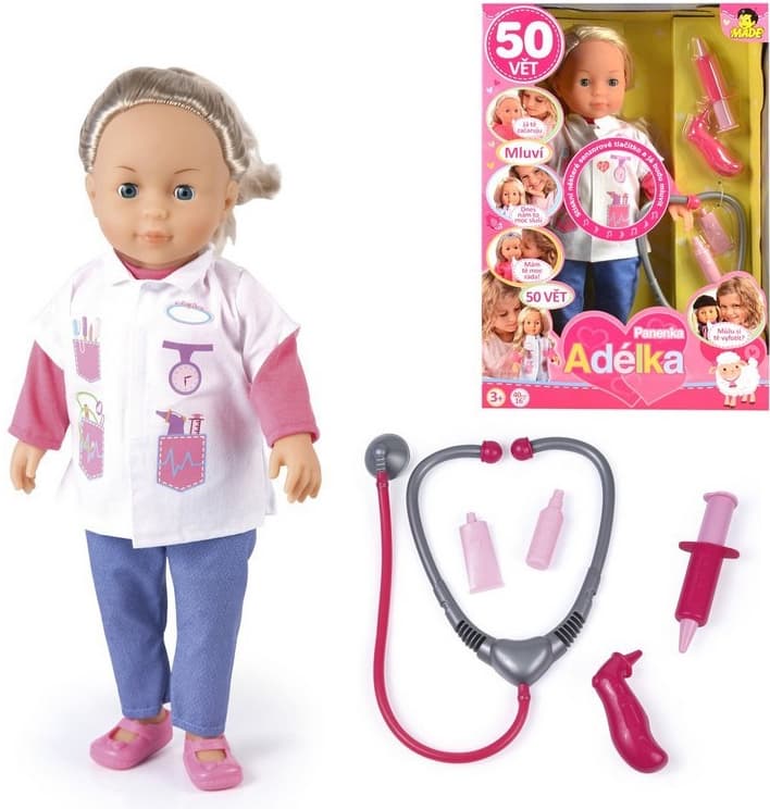 Mluvící panenka Adélka Doktorka, 38cm