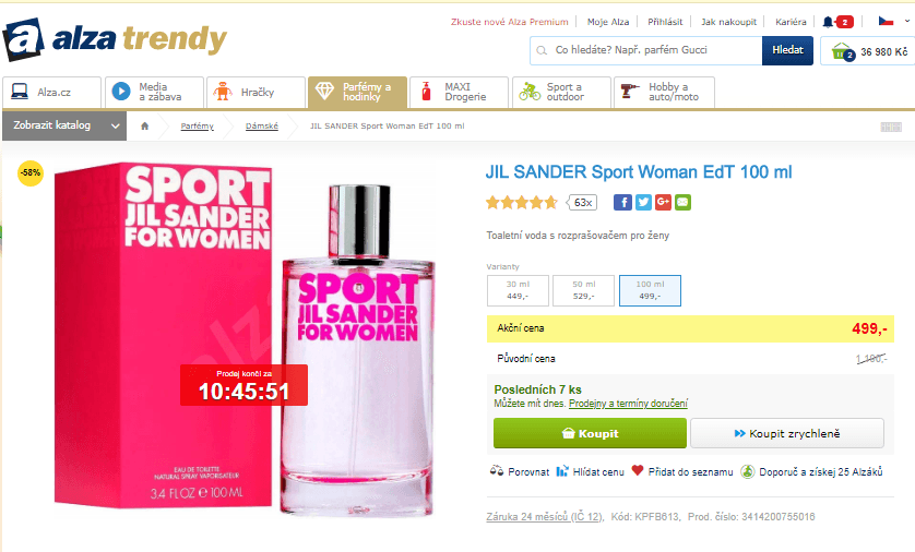 Jil Sander Sport Woman 100 ml
