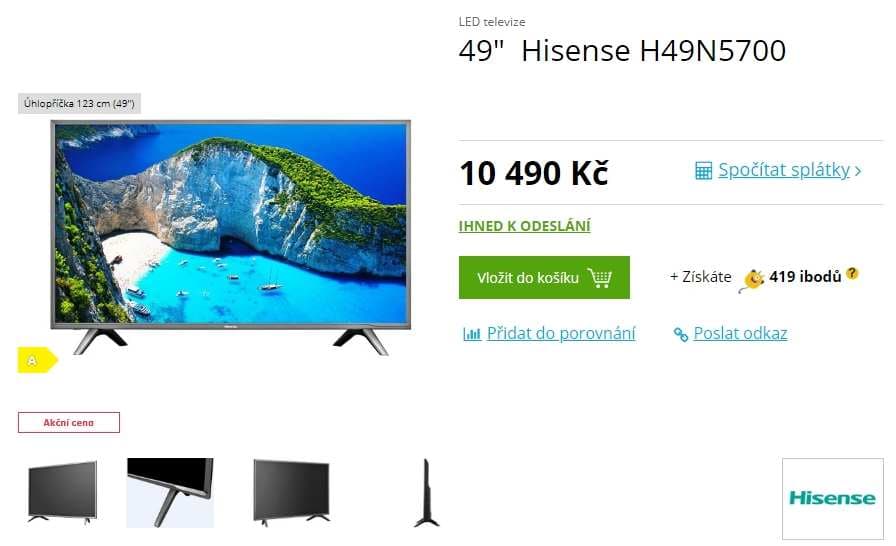 Ultra HD TV, HDR, Smart, 123cm, Hisense