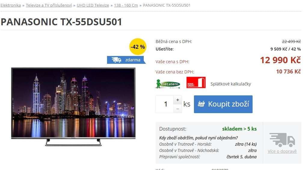 Full HD LED TV, Smart, 139 cm, Panasonic