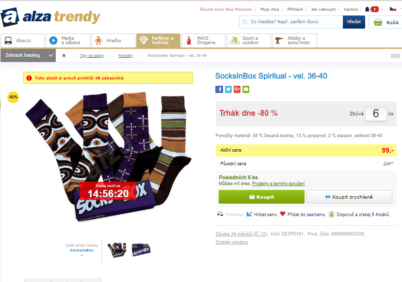 Ponožky SocksInBox vel. 36-40 (3kusy)