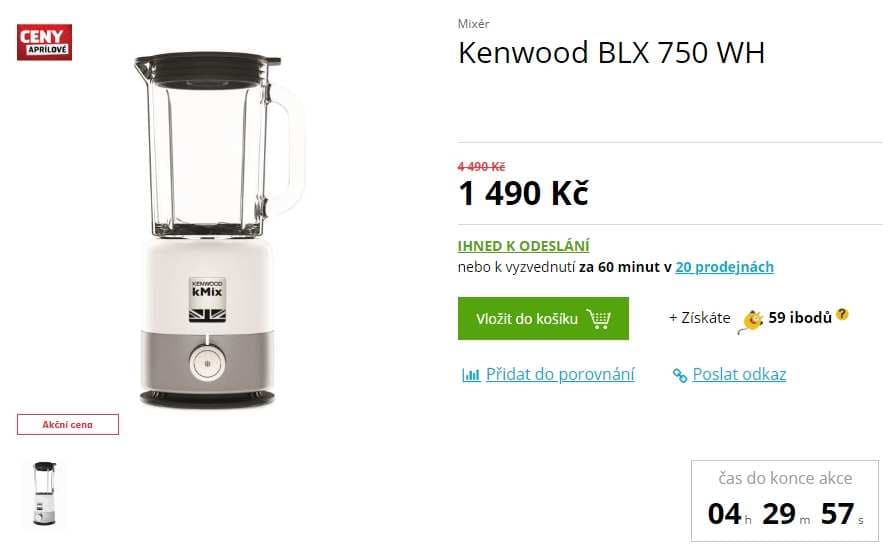 Stolní mixér Kenwood, drcení ledu