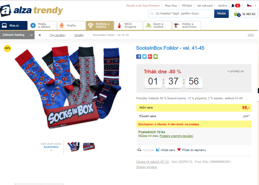 Ponožky SocksInBox vel. 41-45 (3kusy)