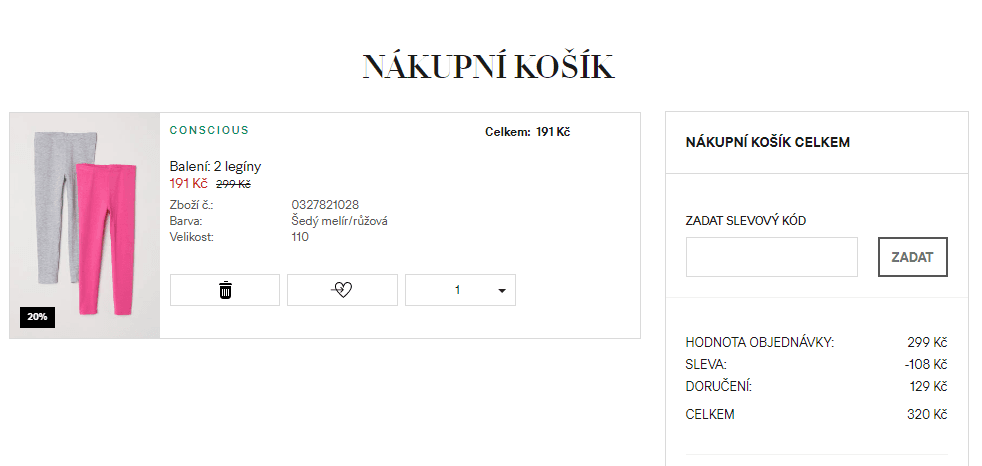 H&M - sleva 20% na celou řadu Basics