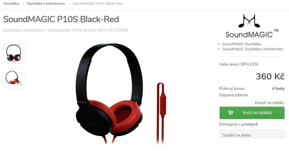 Sluchátka SoundMAGIC P10S