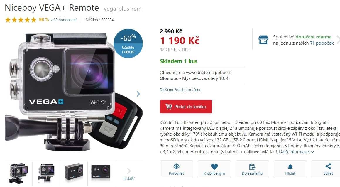 Outdoor kamera Niceboy VEGA+ Remote