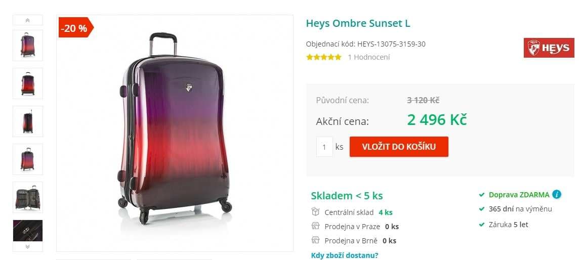 Výprodej zavazadel Heys Ombre