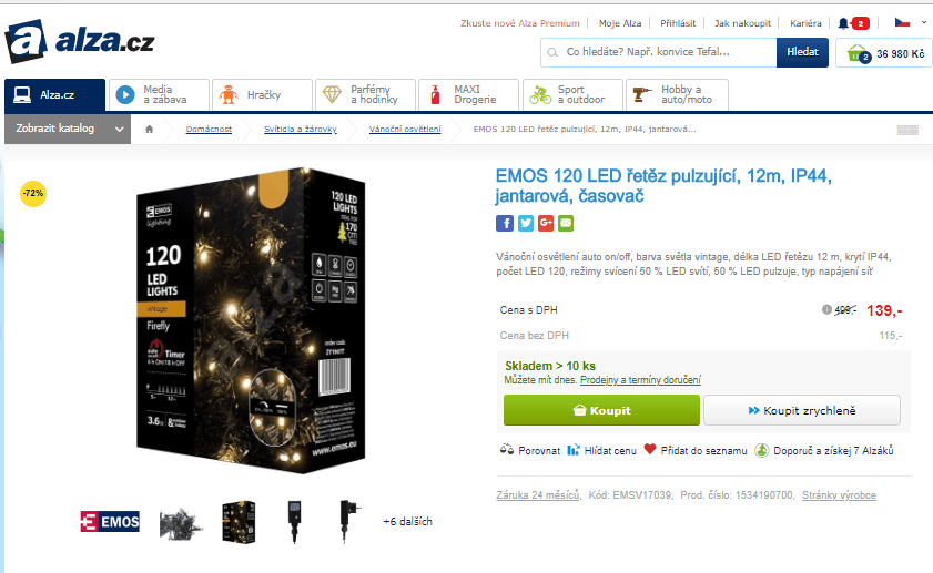 Vánoční osvětlení Emos, 120 LED, pulzující