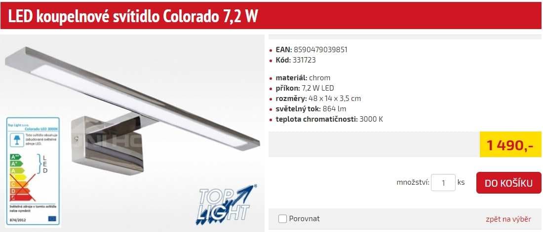Světlo Top Light Colorado, 48cm, LED, chrom
