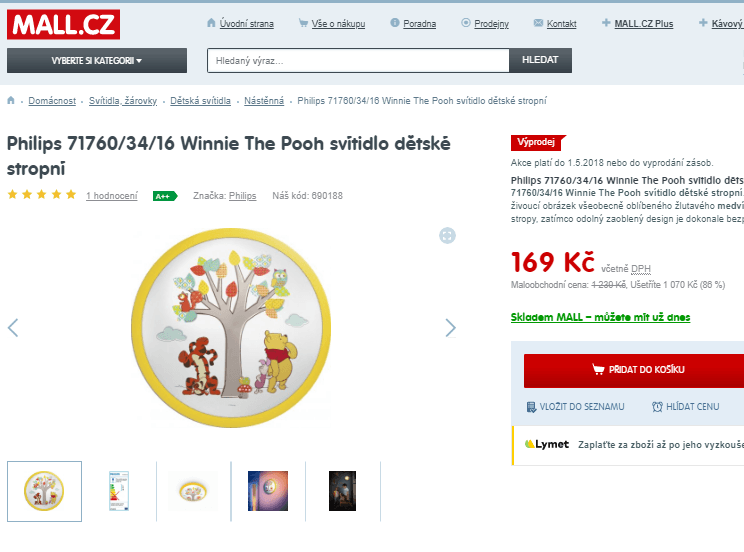 Nástěnná lampa Winnie The Pooh