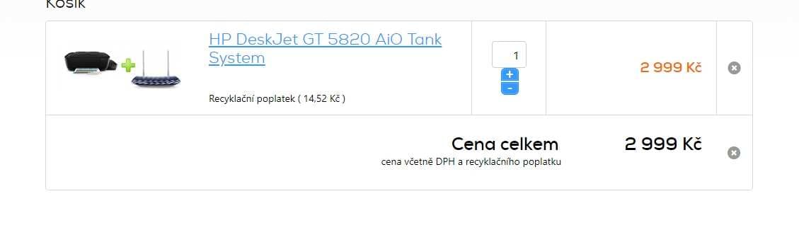 Ink. barva, multifunkce HP + Wifi router