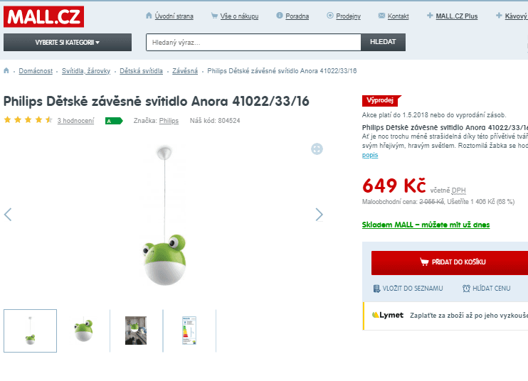 Závěsné dětské svítidlo Philips Anora