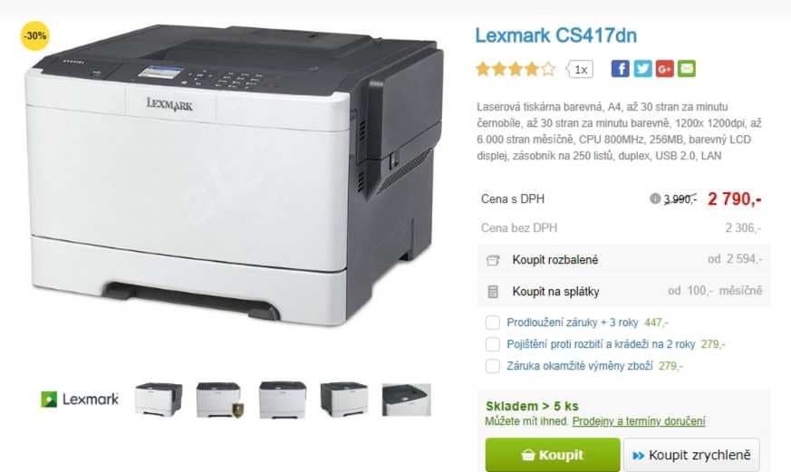 Barevná laserová tiskárna Lexmark
