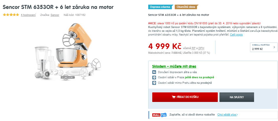 Kuchyňský robot Sencor STM 6353OR