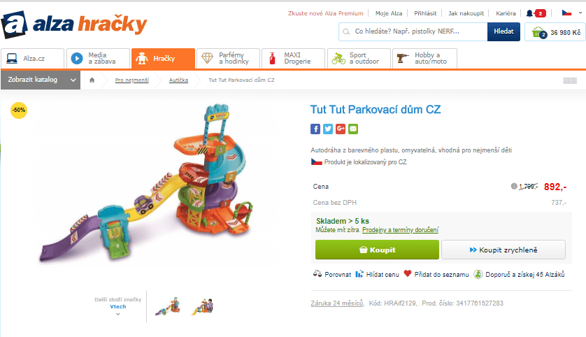 Autodráha Tut Tut Parkovací dům