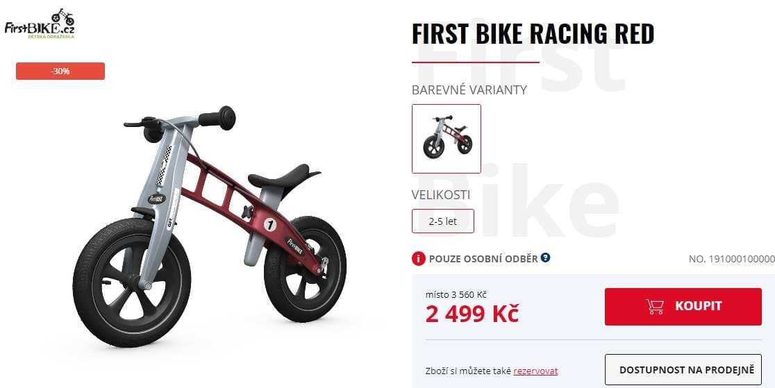 Špičkové odrážedlo First Bike RACING