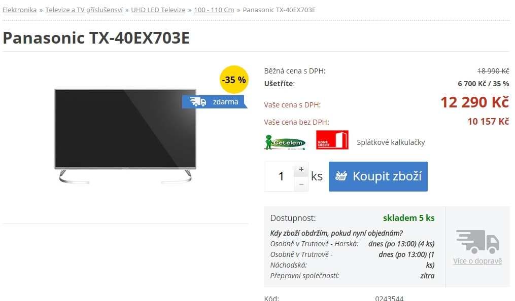Ultra HD TV, HDR, Smart, 102cm, Panasonic