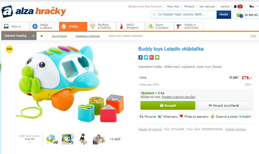 Buddy toys Letadlo vkládačka