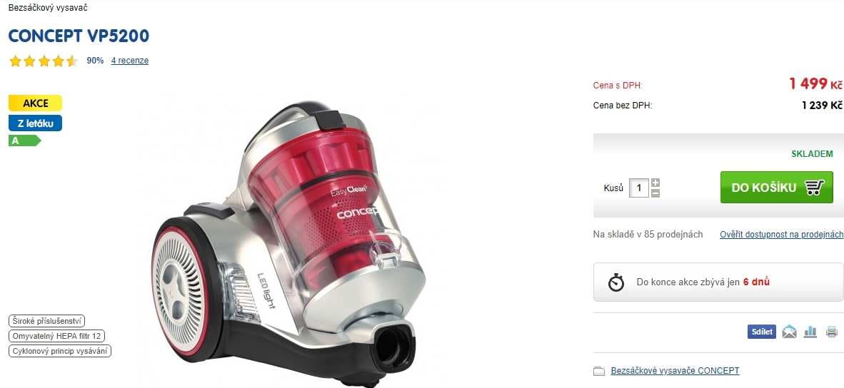 Bezsáčkový cyklónový vysavač CONCEPT