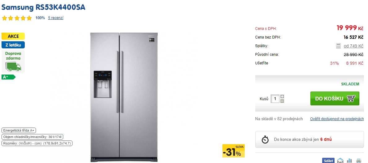 Americká lednice Samsung