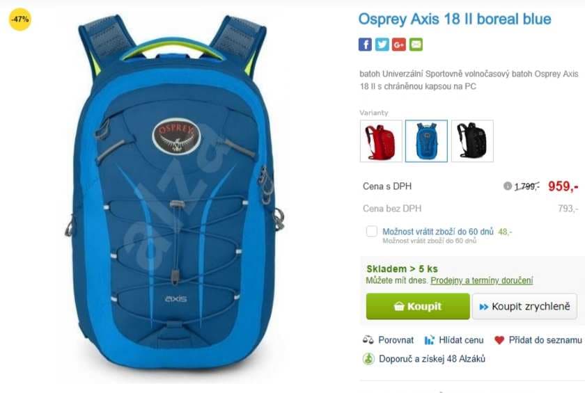 Batoh Osprey Axis 18 II 