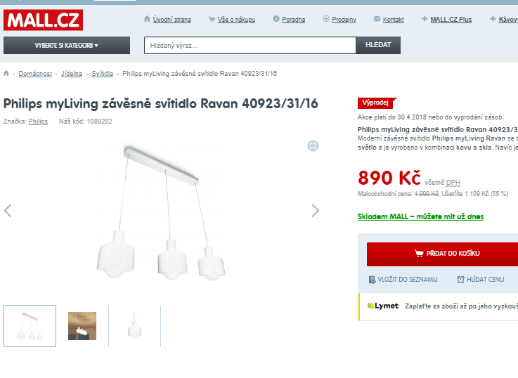 Závěsné svítidlo Philips Ravan 40923/31/1