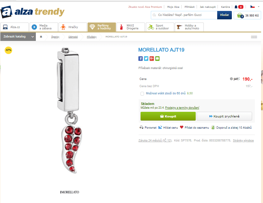 Přívěsek Morellato AJT19, chirurgická ocel