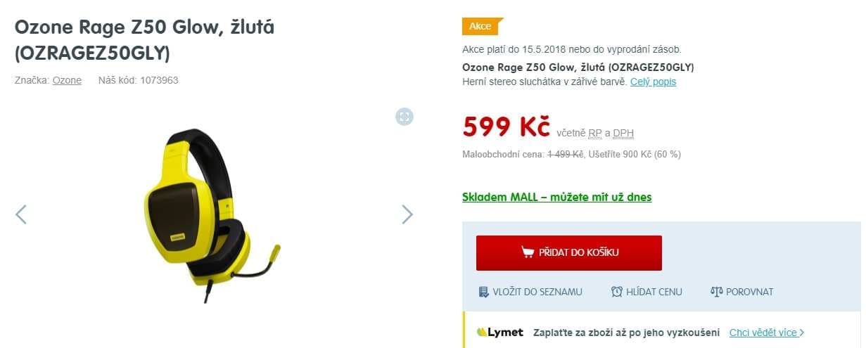 Herní sluchátka Ozone Rage Z50 Glow